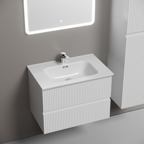 Тумба под раковину Sancos SNOB R SNR70W 70х40 подвесная цвет белый - фото 4